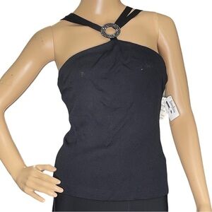 St. John Evening black tank top with rhinestone decoration NWT Medium